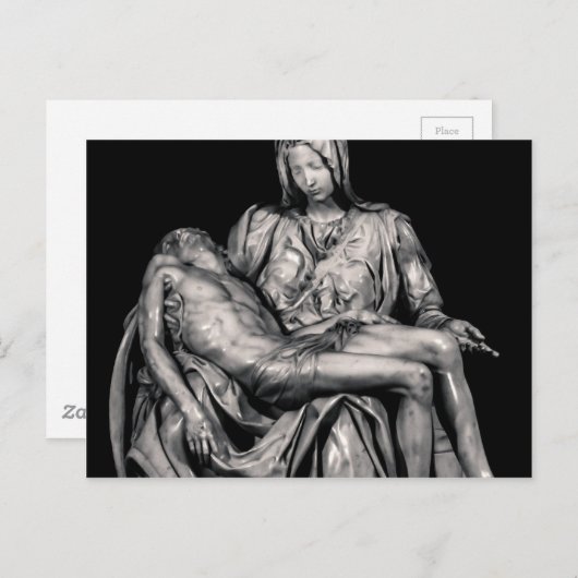 Carte Postale Le chef-d'oeuvre de Michel-Ange La Pieta Sculpture (Devant / Derrière)
