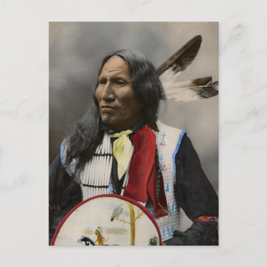 Carte Postale Le Chef Strikes With Nez, Oglala Sioux 1899 (Devant)