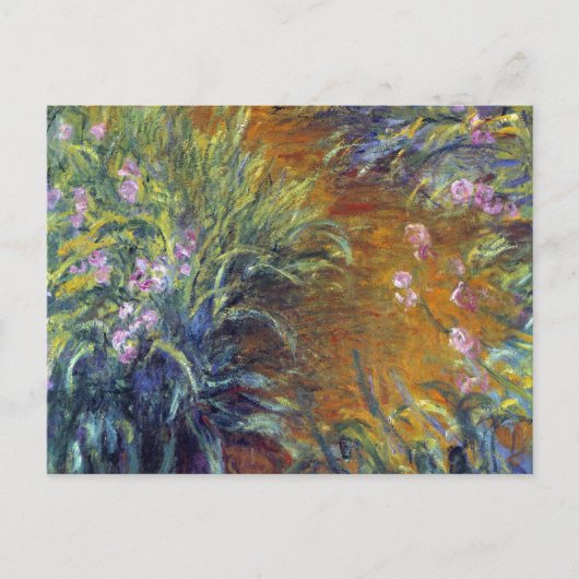 Carte Postale Le chemin à travers les Irises par Claude Monet (Devant)