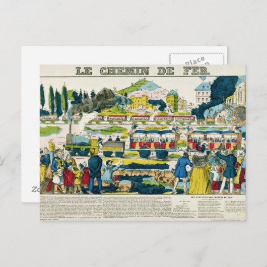 Carte Postale Le chemin de fer (Devant / Derrière)