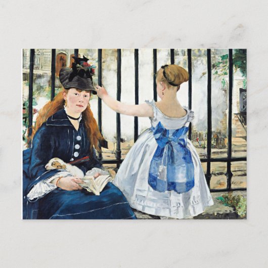 Carte Postale Le Chemin de fer, célèbre peinture Edouard Manet (Devant)