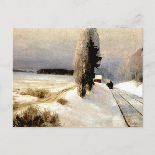 Carte Postale Le chemin de fer près de la gare de Tarusa (Devant)