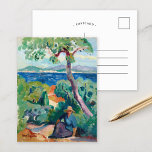 Carte Postale Le chemin derrière la débauche | Henri Manguin<br><div class="desc">Le Chemin postérieur l’Oustalet, Saint-Tropez (1919) | Le Chemin postérieur l’Oustalet d’Henri Manguin, Saint-Tropez (1919), représente un sentier serein derrière une maison de Saint-Tropez, entourée d’une végétation luxuriante et d’une flore méditerranéenne dynamique. Le style fauviste de Manguin est évident dans les couleurs riches et saturées et les coups de pinceau...</div>