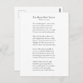 Carte Postale Le chemin du poème pas pris Robert Frost (Devant / Derrière)