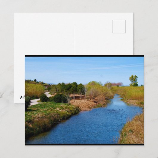Carte Postale Le chemin le long de la rivière Túria (Devant / Derrière)