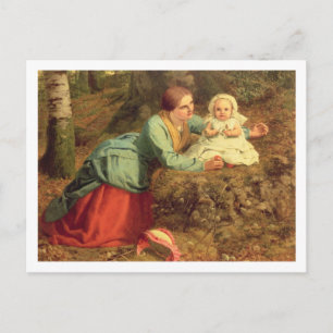 Carte Postale Le Chemin Sur Lequel Les Feuilles Brown Sont Répar