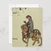 Carte Postale Le Chevalier, détail de fac-similé (Devant / Derrière)