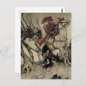 Carte Postale "Le Chevalier et le Gnome" d'Arthur Rackham (Devant / Derrière)