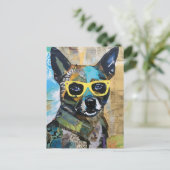 Carte Postale Le chien en lunettes jaunes (Debout devant)