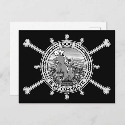 Carte Postale Le Chien Est Mon Co-Pirate II (Devant / Derrière)