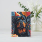 Carte Postale Le chien Rottweiler d'anniversaire (Debout devant)