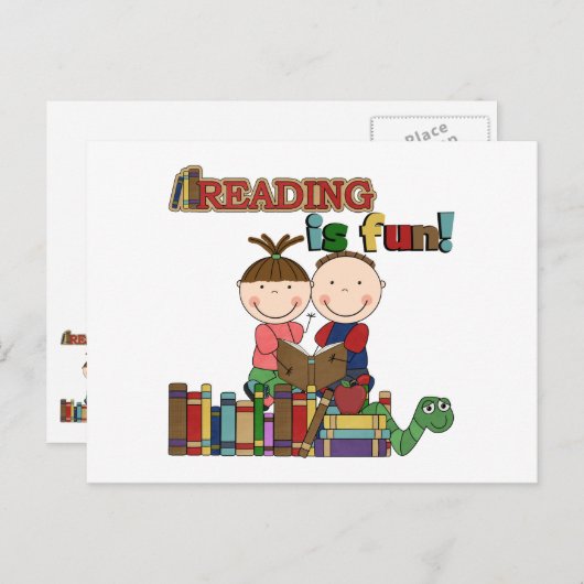 Carte Postale Le chiffre lecture de bâton d'enfants est (Devant / Derrière)