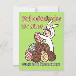 Carte Postale Le chocolat est tout ce dont j'ai besoin