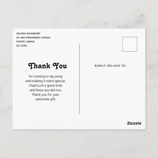 Carte Postale Le chou renard dans un Merci de forêt verte (Dos)