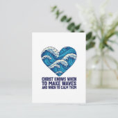 Carte Postale Le Christ bleu océanique et la conception des vagu (Debout devant)