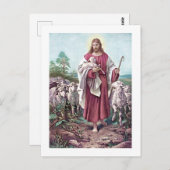 Carte Postale Le Christ Bon Berger Bernhard Plockhorst 1878 (Devant / Derrière)