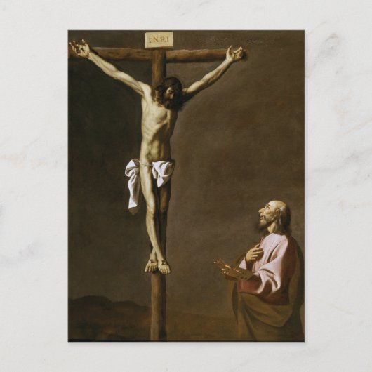 Carte Postale Le Christ crucifié avec un peintre (Devant)