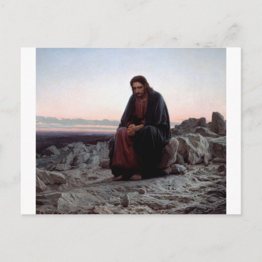 Carte Postale Le Christ dans le désert, Ivan Kramskoi (Devant)