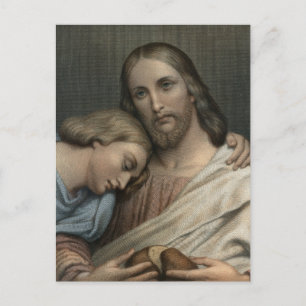 Carte Postale Le Christ et saint Jean par Ary Scheffer