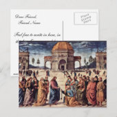 Carte Postale Le Christ Met Saint Pierre Les Clés Au Royaume (Devant / Derrière)