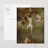 Carte Postale Le Christ s'est occupé par des anges tenant des (Devant / Derrière)