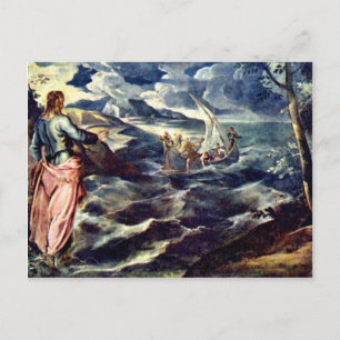 Carte Postale Le Christ sur la mer de Galilée par Tintoret Jacop