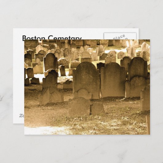 Carte Postale Le cimetière de Boston (Devant / Derrière)