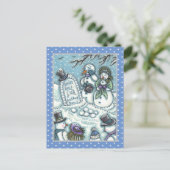 CARTE POSTALE LE CIMETIÈRE DE LA NEIGE, MÉLTÉE AVANT SON TEMPS,  (Debout devant)