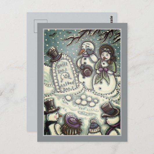 CARTE POSTALE LE CIMETIÈRE DE LA NEIGE, MÉLTÉE AVANT SON TEMPS,  (Devant / Derrière)