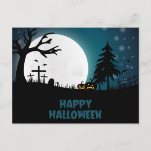 Carte Postale Le cimetière d'Halloween