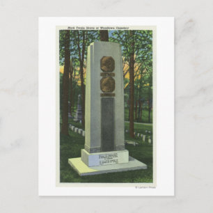 Carte Postale Le cimetière en pelouse, Mark Twain Gravestone