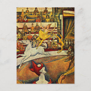 Carte Postale Le cirque de Georges Seurat (1891)