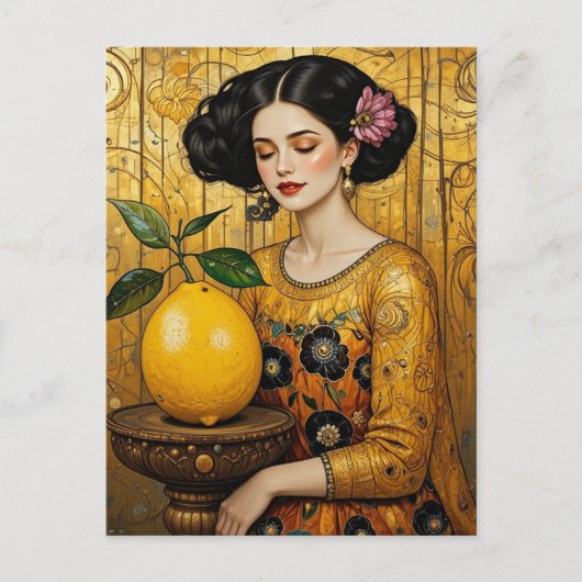 Carte Postale Le citron et la dame (Devant)