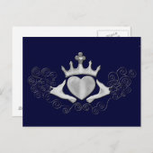 Carte Postale Le Claddagh (Argent) (Devant / Derrière)