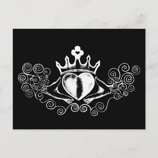 Carte Postale Le Claddagh (blanc) (Devant)