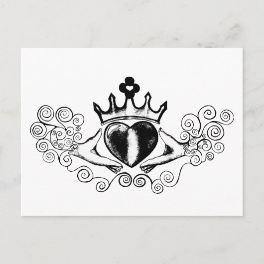 Carte Postale Le Claddagh (noir) (Devant)