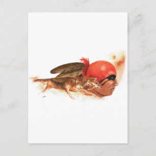 Carte Postale Le clan indien Wolf Cherokee, guerrier indien