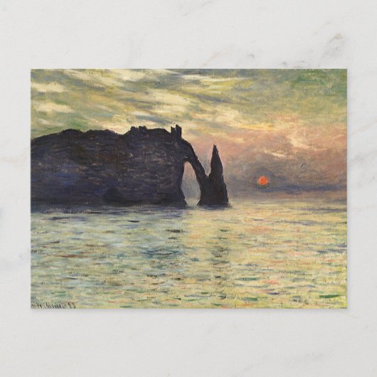 Carte Postale Le Cliff Etretat, coucher de soleil de Claude Mone (Devant)