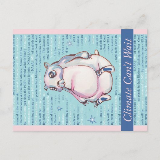 Carte Postale Le climat ne peut pas attendre l'ours polaire (Devant)