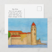 Carte Postale Le Clocher de Collioure (Devant / Derrière)
