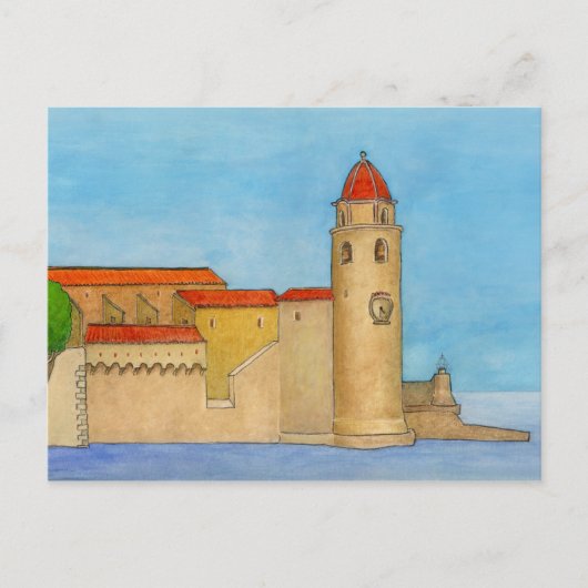 Carte Postale Le Clocher de Collioure (Devant)