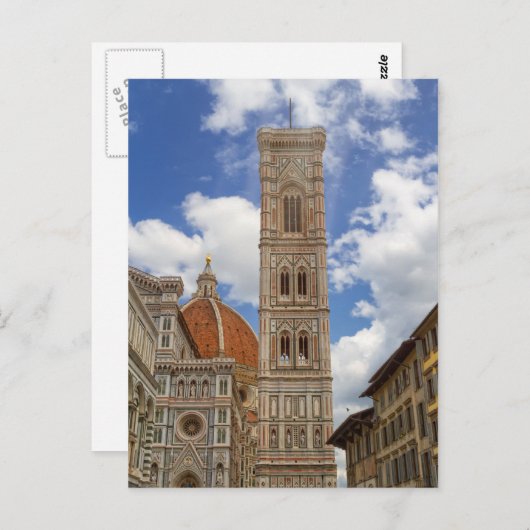 Carte Postale Le clocher de Giotto à Florence, Italie (Devant / Derrière)
