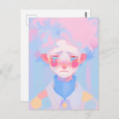 Carte Postale Le clown qui pleure (Devant / Derrière)