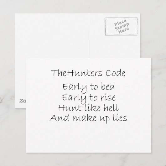 Carte Postale Le code des chasseurs (Devant / Derrière)