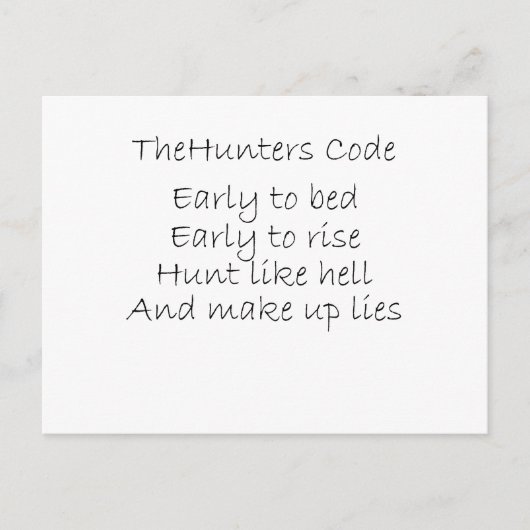Carte Postale Le code des chasseurs (Devant)