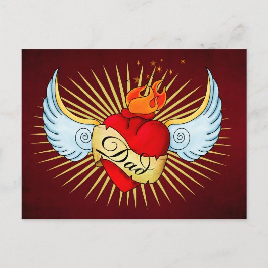 Carte Postale Le coeur de papa (Devant)