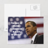 Carte Postale Le coeur de passion de Barack Obama (Devant / Derrière)