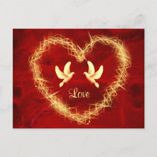 Carte Postale Le coeur des colombes