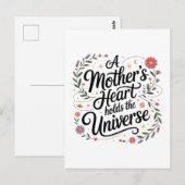 Carte Postale Le cœur d'une mère contient l'univers (Devant / Derrière)