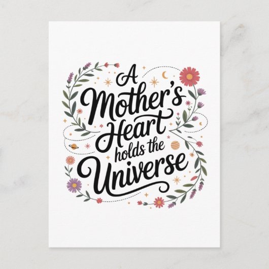 Carte Postale Le cœur d'une mère contient l'univers (Devant)